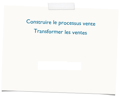 Construire le processus vente
Transformer les ventes



Formation - action

